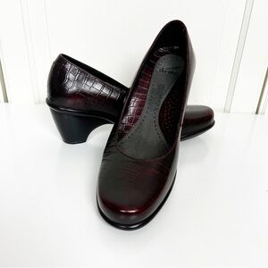EUC Dansko | Croc Embossed Remy  Wedge Heel Leather Shoe Size 39